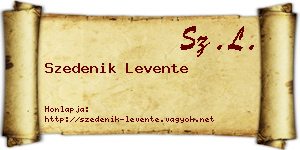 Szedenik Levente névjegykártya