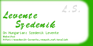 levente szedenik business card